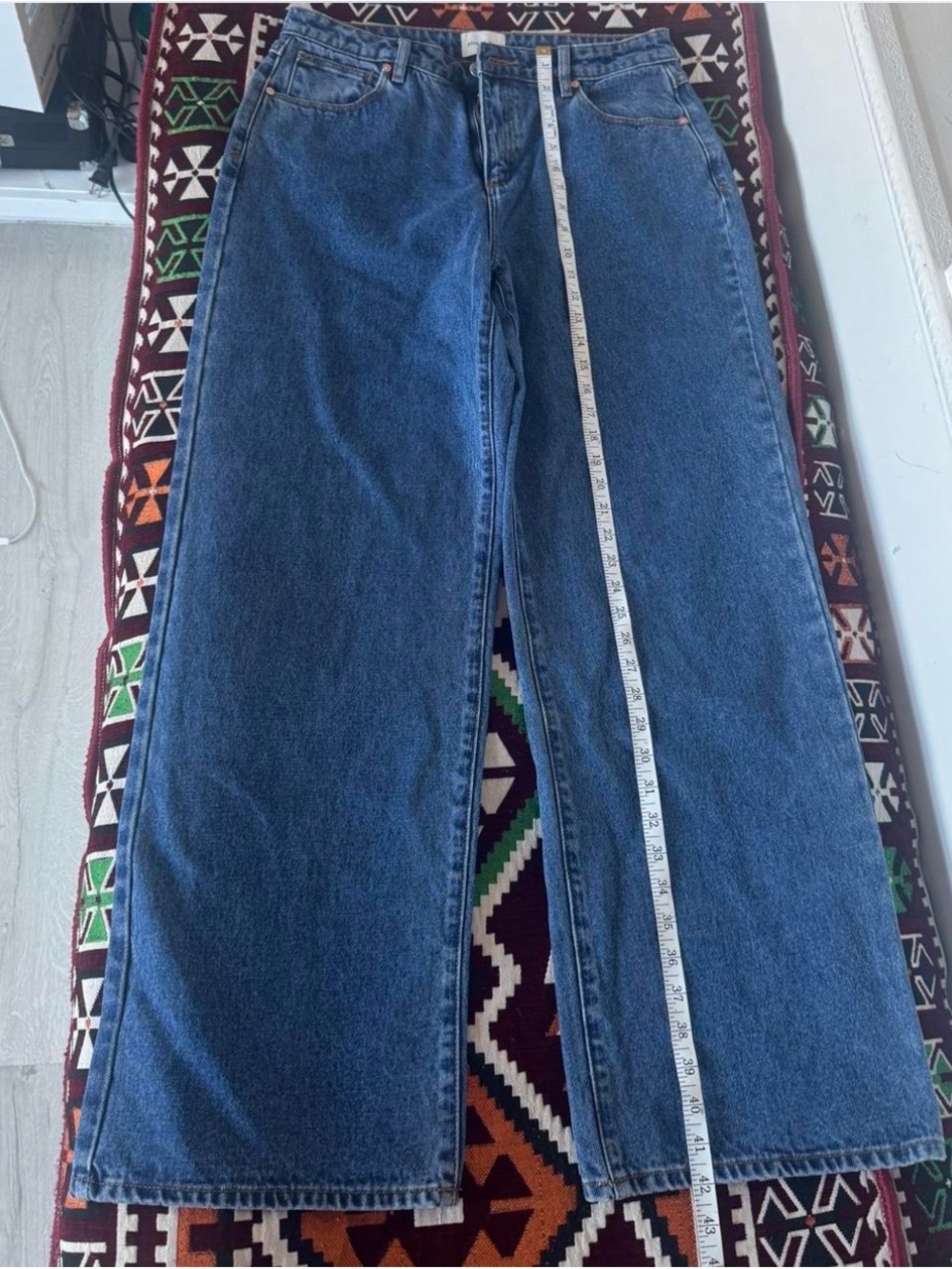 Abrand Wide-Leg High-Rise Jeans in Blue Denim
